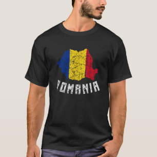 Romanian Flag Of Romania European Distressed Men W T-Shirt