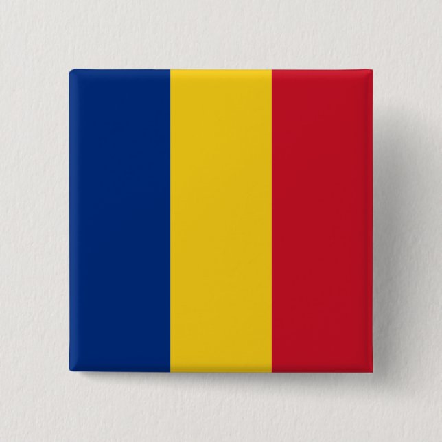 Romanian Flag (Romania) 15 Cm Square Badge (Front)