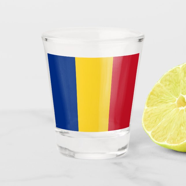 Romanian Flag (Romania) Shot Glass (Front)