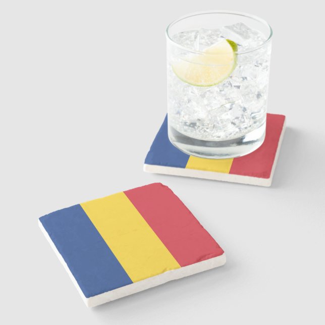 Romanian Flag (Romania) Stone Coaster (Side)