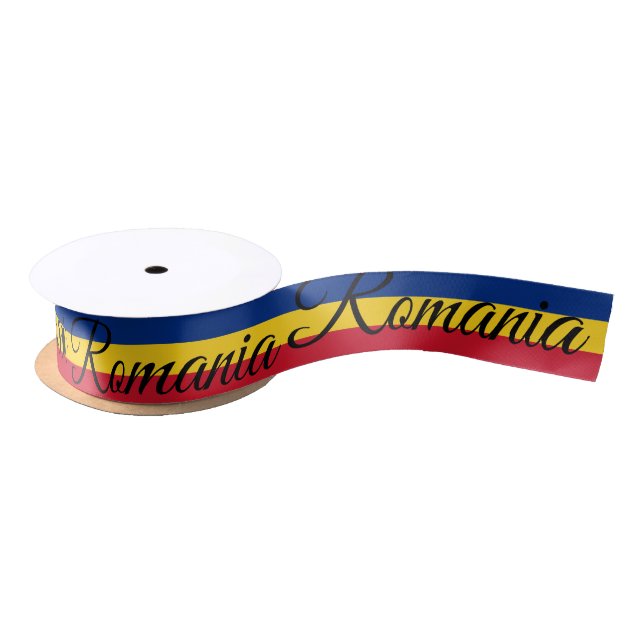 Romanian Flag & Romania travel, holiday / sports Satin Ribbon (Spool)