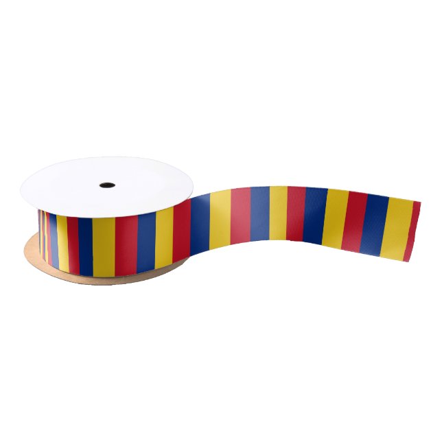 Romanian Flag & Romania travel, holiday/sports Satin Ribbon (Spool)