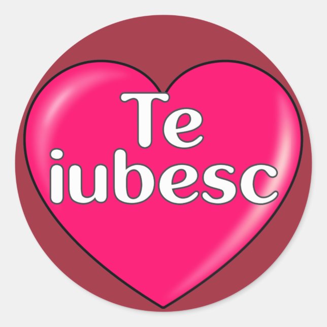 Romanian - I love you Classic Round Sticker (Front)