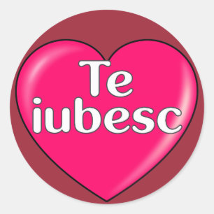 Romanian - I love you Classic Round Sticker