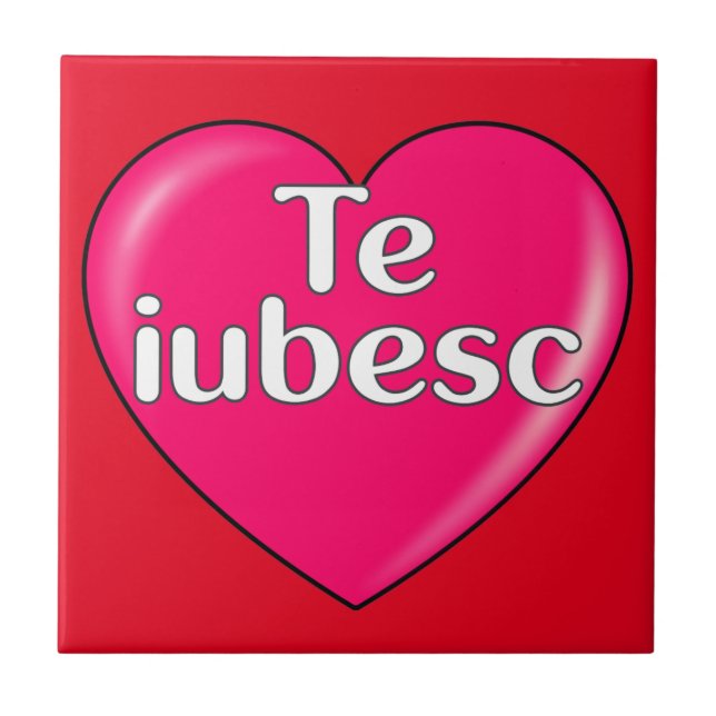 Romanian - I love you Tile (Front)
