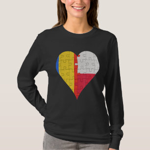Romanian Polish Flag Heart T-Shirt