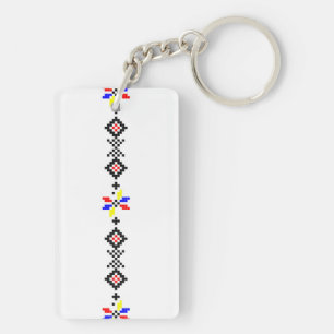 romanian popular motif folk symbol country rural r key ring