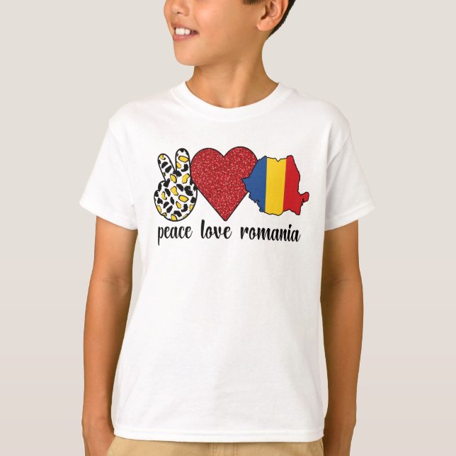 Romanian Roots Romania Flag Romanian Heritage T-Shirt (Front)