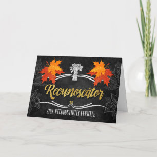 Romanian Thanksgiving Grateful Blessings Chalk Holiday Card