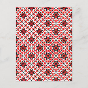 romanian traditional ethnic costume motif seamless postcard