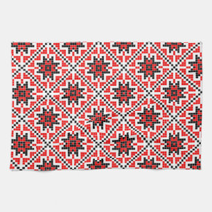 romanian traditional ethnic costume motif seamless tea towel