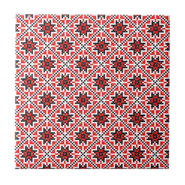 romanian traditional ethnic costume motif seamless tile (Front)