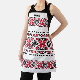 Romanian Traditional Motif "The Stars" Apron