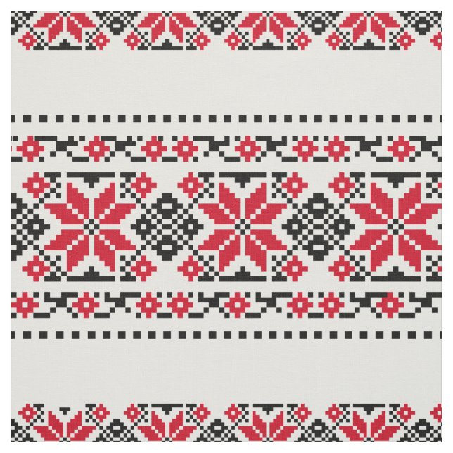 Romanian Traditional Motif "The Stars" Fabric (Swatch)