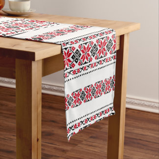 Romanian Traditional Motif "The Stars" Short Table Runner