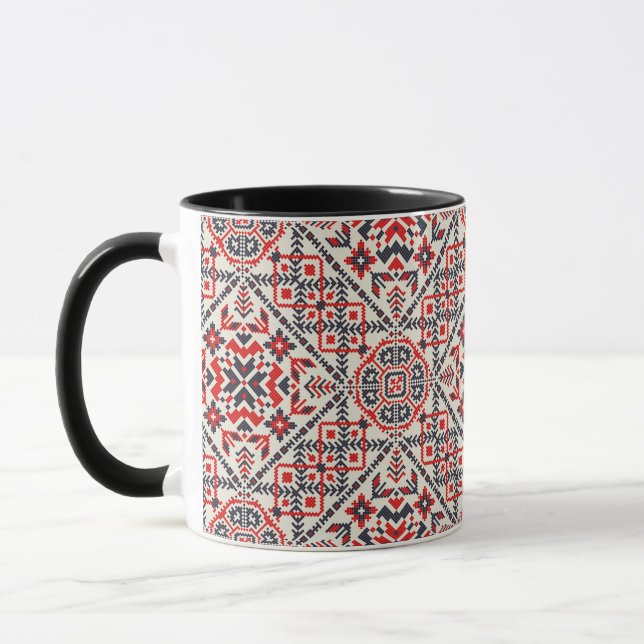 Romanian traditional pattern mug (Left)