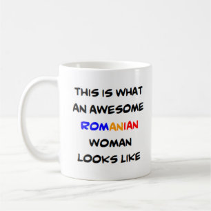 romanian woman, awesome coffee mug