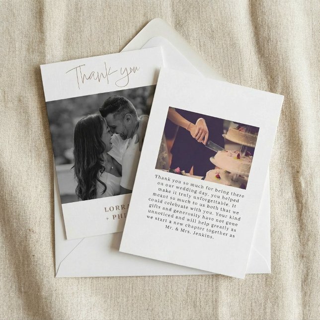 Romanic modern photo gradient effect wedding thank you card (Romanic modern photo gradient effect wedding thank you card.)