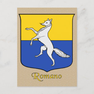 Romano Family Heraldic Shield Postcard