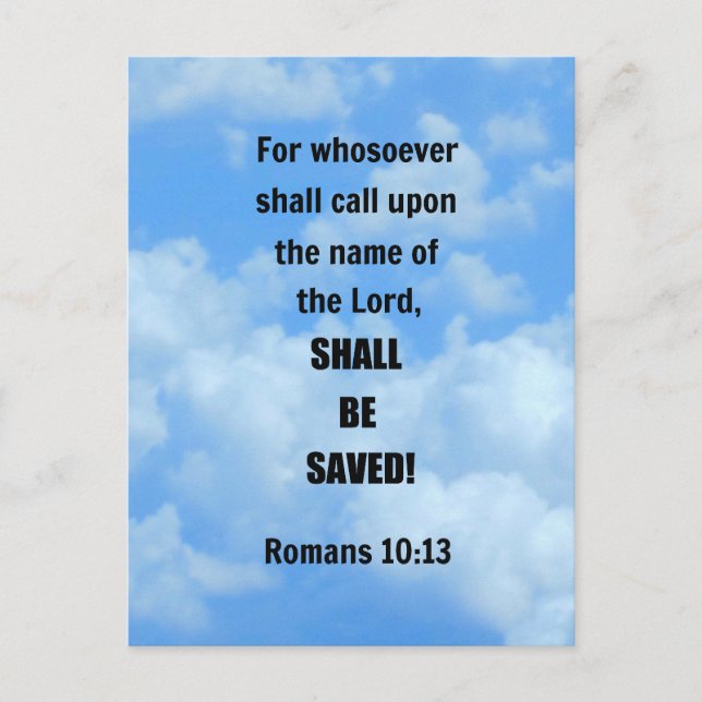 Romans 10:13 postcard (Front)