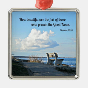 Romans 10:15 How beautiful are the feet... Metal Tree Decoration