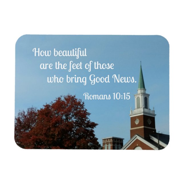 Romans 10:15 How beautiful are the feet of those  Magnet (Horizontal)