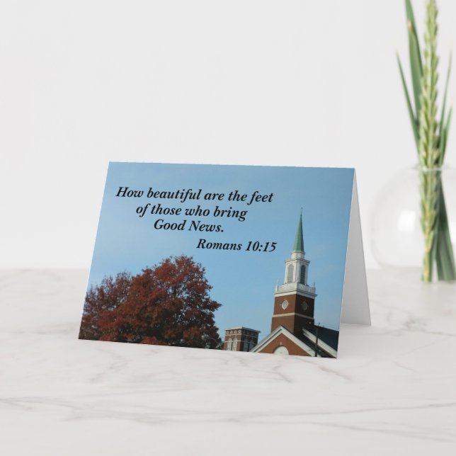 Romans 10:15 How beautiful are the feet of those  Thank You Card (Front)