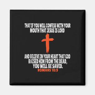 Romans 10_9 Bible Verses Scripture Tank Top Magnet