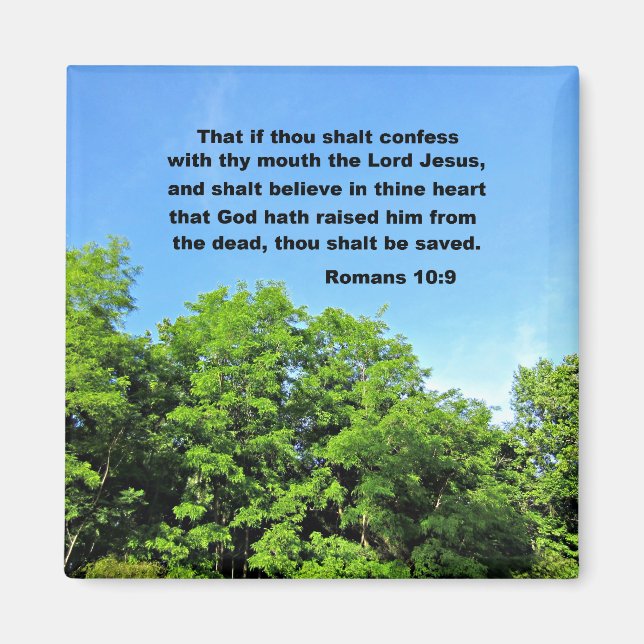 Romans 10:9 magnet (Front)