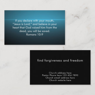 Romans 10:9 Modern Custom Bible Scripture Church Business Card