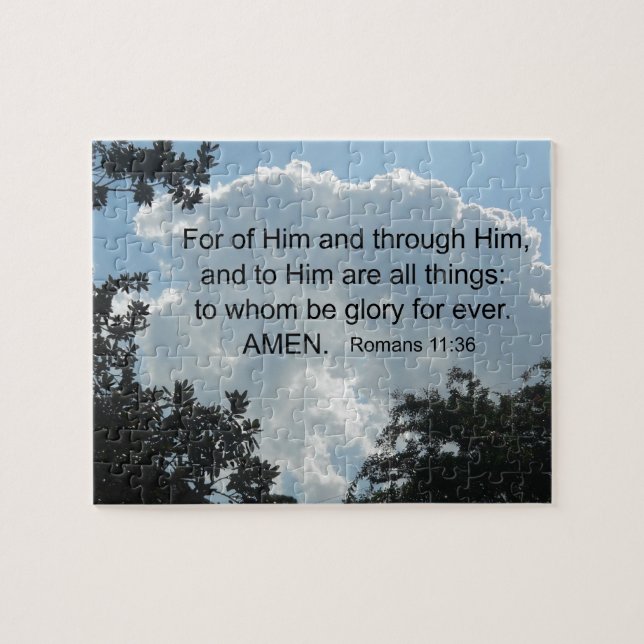Romans 11:36 For of Him and through Him... Jigsaw Puzzle (Horizontal)