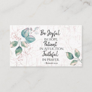 Romans 12:12 Be Joyful in Hope, Faithful in Prayer Business Card