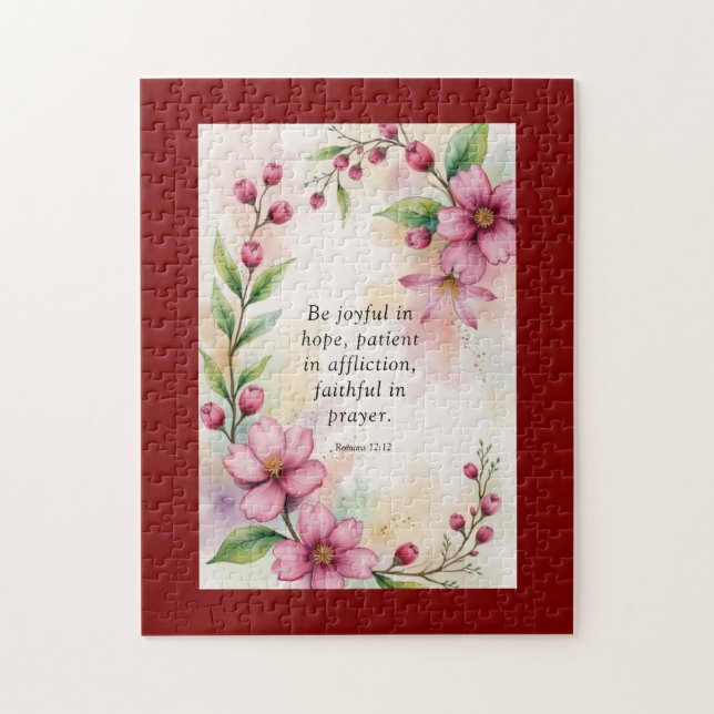 Romans 12:12 Custom Bible Verse Jigsaw Puzzle (Vertical)