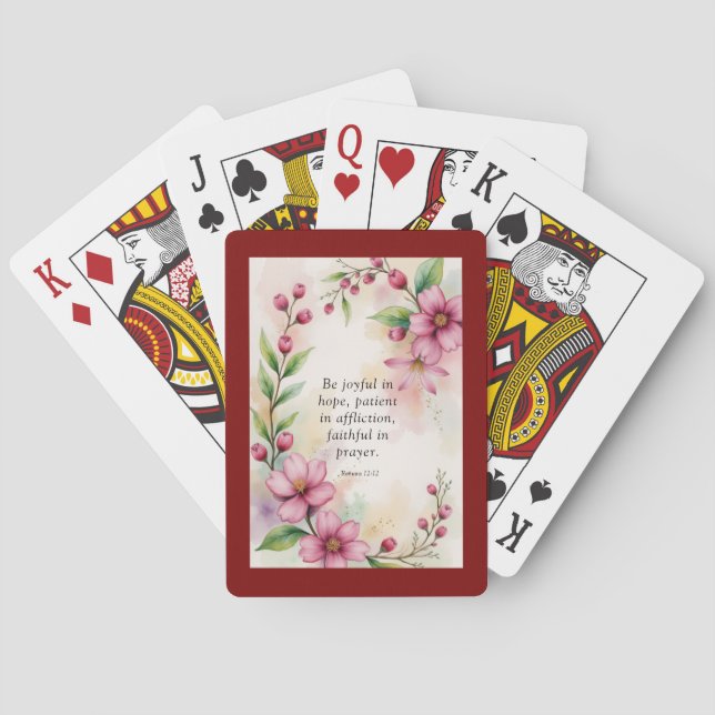Romans 12:12 Custom Bible Verse Playing Cards (Back)