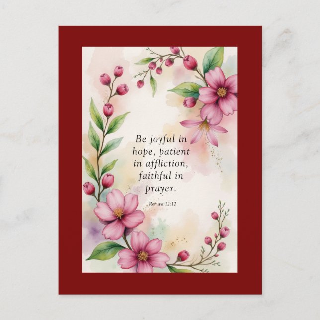Romans 12:12 Custom Bible Verse Postcard (Front)
