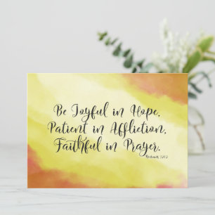 Romans 12:12 Joyful in Hope Christian Bible Card