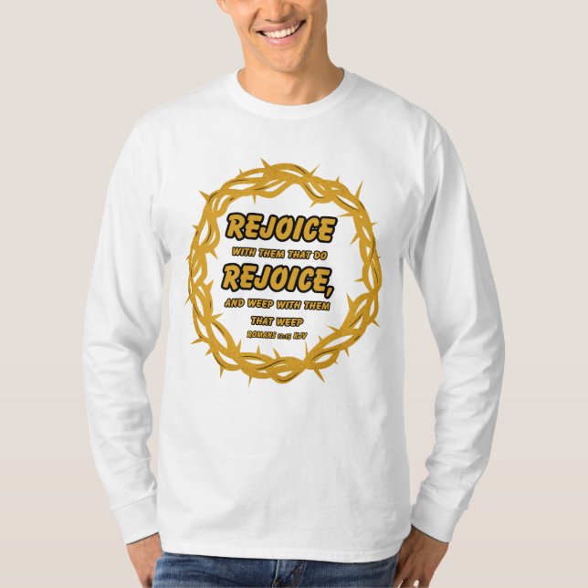Romans 12:15 KJV Bible Scripture Men's Long Sleeve T-Shirt (Front)