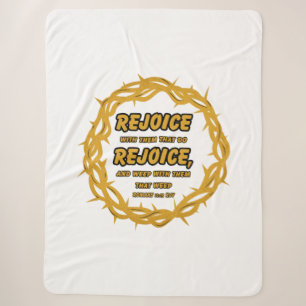 Romans 12:15 KJV Bible Scripture Verse Sherpa Blanket