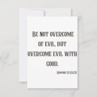 Romans 12:21 KJV Bible Verse Flat Greeting Card