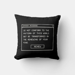 Romans 12:2 Black and White Computer Alert Window Cushion