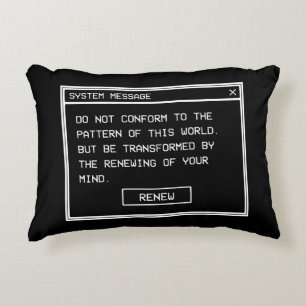 Romans 12:2 Black and White Computer Alert Window Decorative Cushion