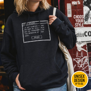Romans 12:2 Black and White Computer Alert Window Hoodie