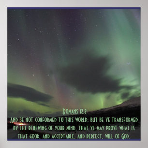 Romans 12:2 Inspirational-Bible-Verse Blessing Poster