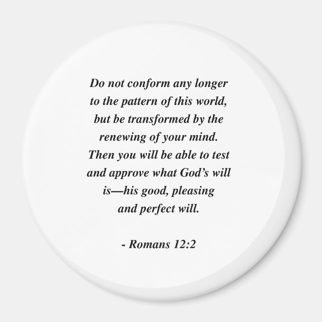 ROMANS 12:2 MAGNET (Front)
