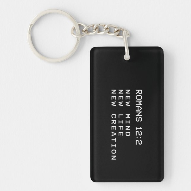 Romans 12:2 New Mind Life Creation Minimalist Key Ring (Front)