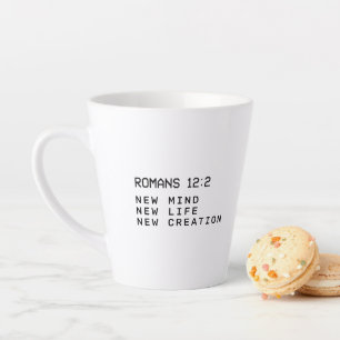 Romans 12:2 New Mind Life Creation Minimalist Latte Mug
