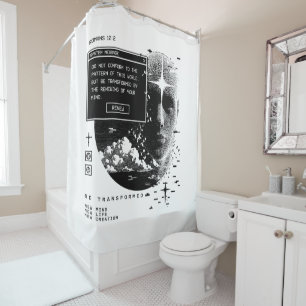 Romans 12:2 Renew Your Mind System Message Alert Shower Curtain