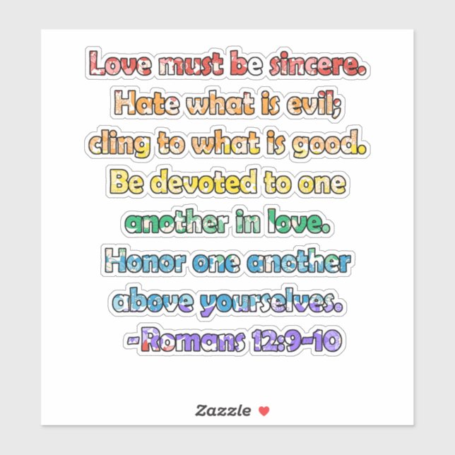 Romans 12:9-10 Bible Verse (Sheet)