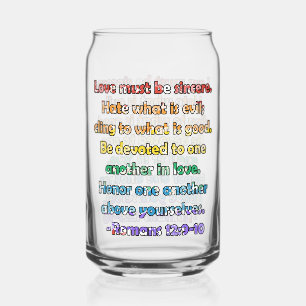 Romans 12:9-10 Bible Verse Can Glass