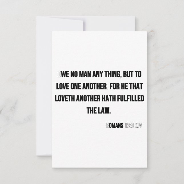 Romans 13:8 KJV Bible Verse Flat Greeting Card (Front)